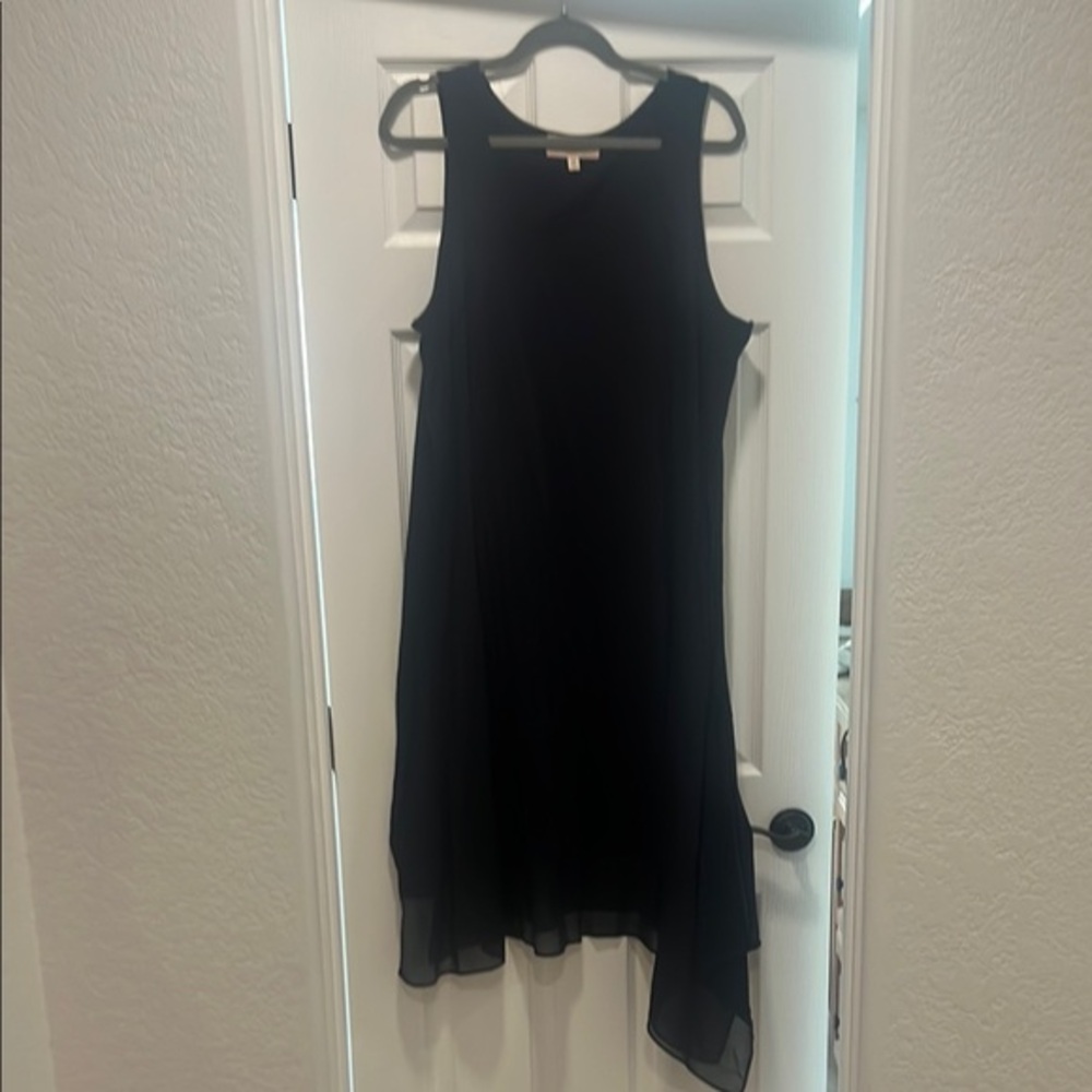 Blue Asymmetrical Plys Size Sheath Dress
